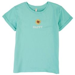 Runway Girl Little Girls Flower and Happy Screen T-Shirt