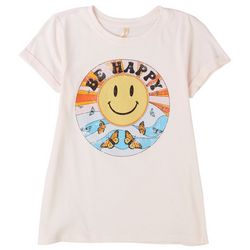 Runway Girl Big Girls Be Happy Smile Butterfly T-Shirt