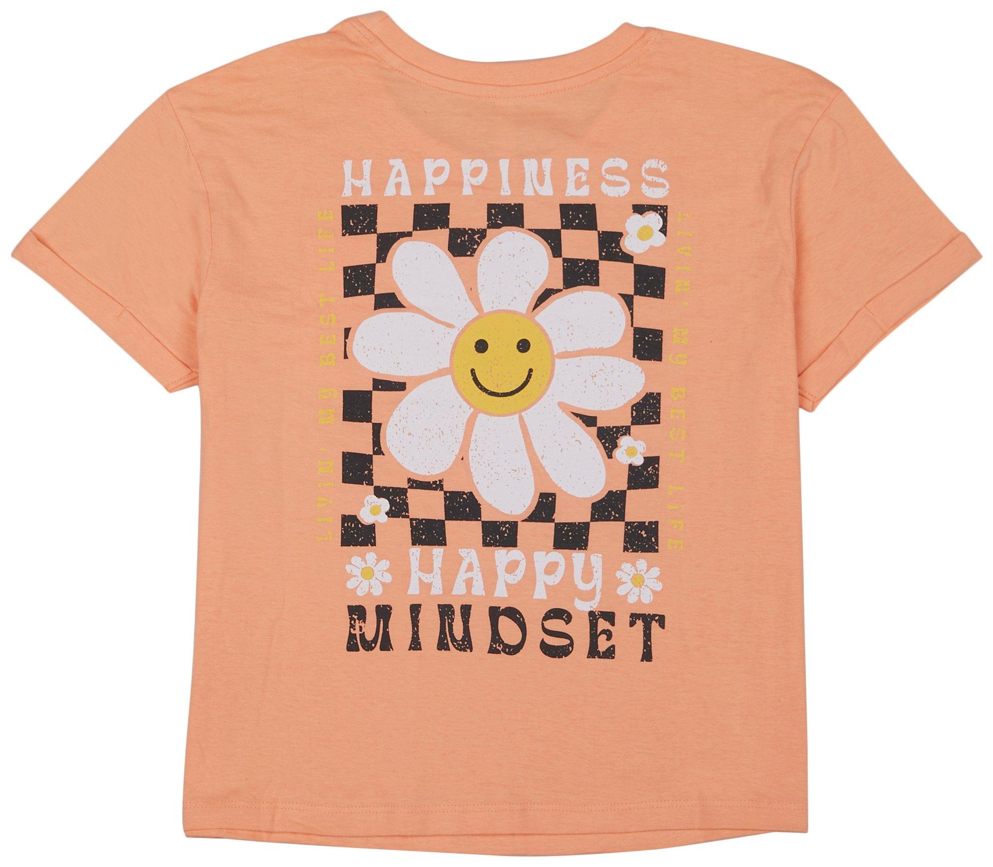 Runway Girl Big Girls Happy Mindset Screen Front T-shirt