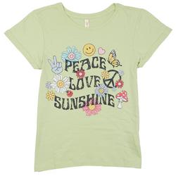 Big Girls Peace Love Sunshine Screen Short Sleeve T-shirt