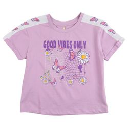 Runway Girl Big Girls Butterfly & Flower  Screen T-shirt