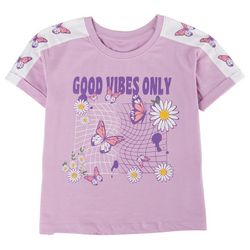 Runway Girl Little Girls Butterfly & Flower  Screen T-shirt