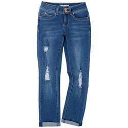 Big Girls WannaBettaFit Destructed Roll Cuff Denim Jeans