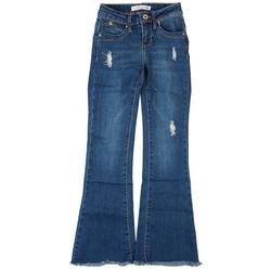 Big Girls Fray Hem Flared Denim Jeans