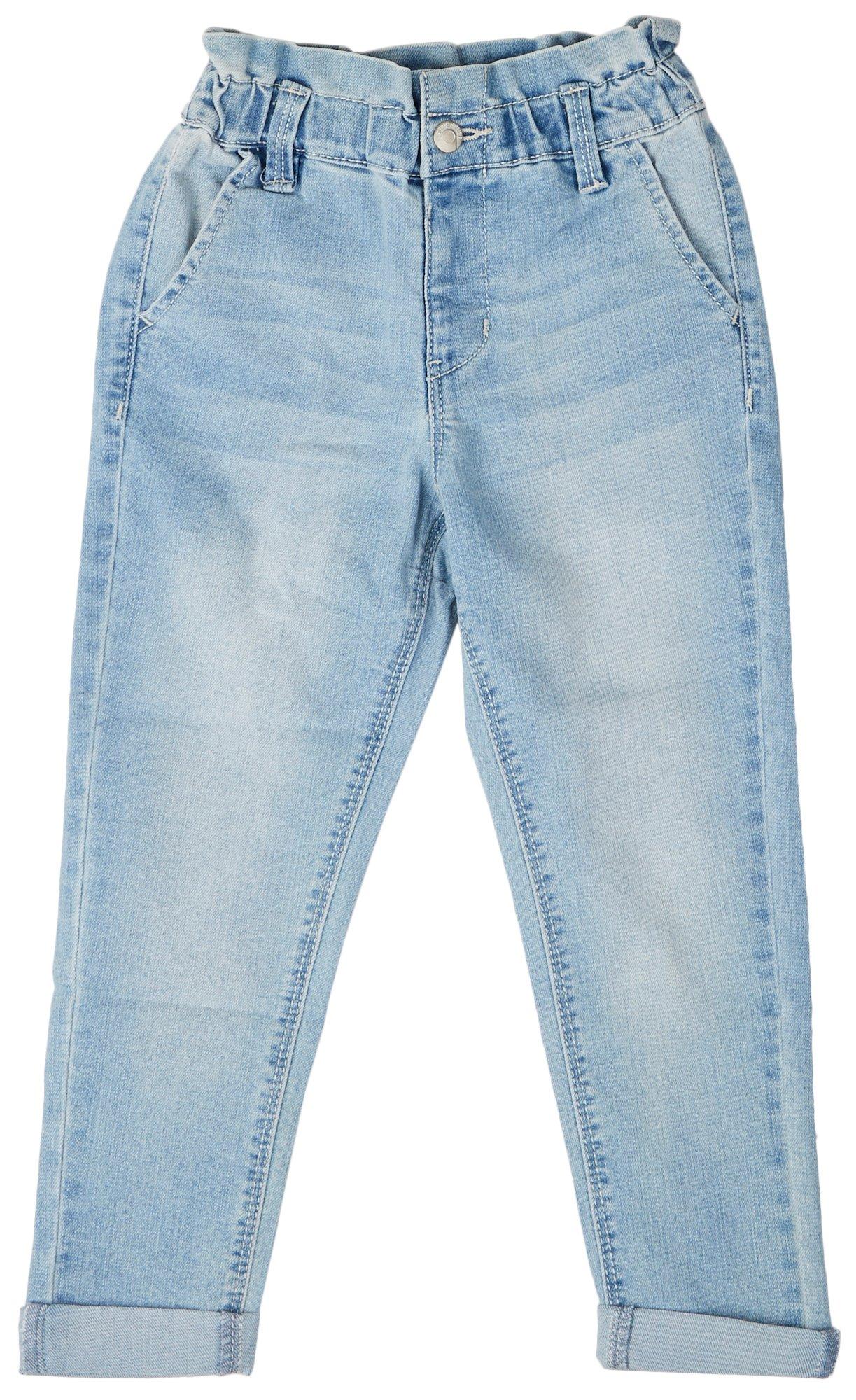 Little Girls Paper Bag Roll Denim Jeans