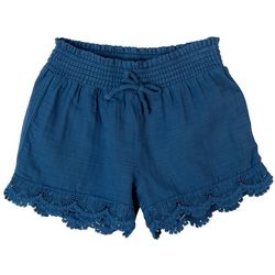 Imperial Star Big Girls Crochet Smocked Shorts