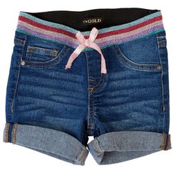 Vigoss Little Girls Rainbow Lurex Waist Denim Shorts