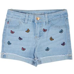 Vigoss Little Girls Butterfly Embroidered Denim Shorts