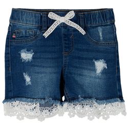 Vigoss Little Girls Lace Crochet Hem Denim Shorts