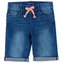 Little Girls Pull-On Waistband Bermuda Denim Shorts