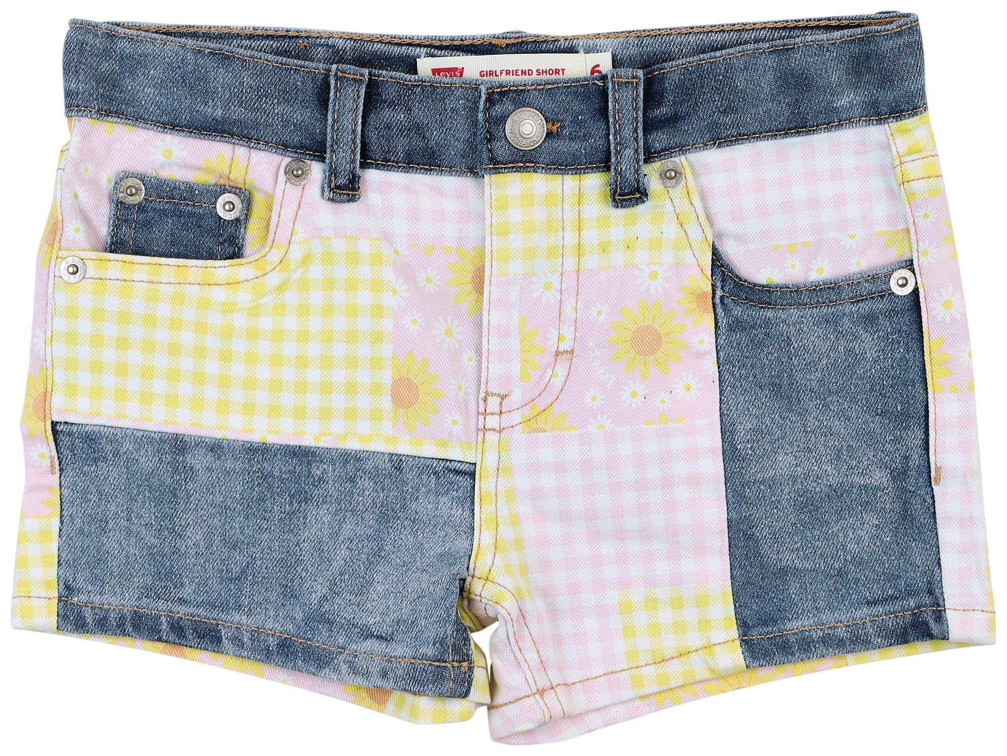 Levi's Little Girls Patchwork Floral Girlfriend Shorts