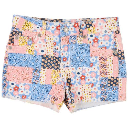 Levi's Little Girls Patchwork Girlfriend Print Shorts
