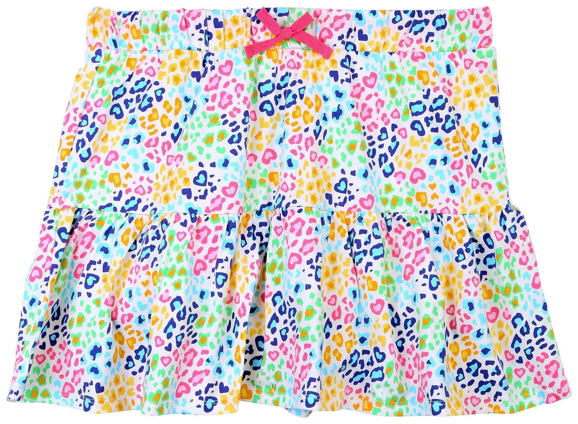 DOT & ZAZZ Big Girls Multicolored Leopard Print Skort
