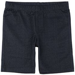 Little Girls Solid Knit Denim Bermuda Shorts