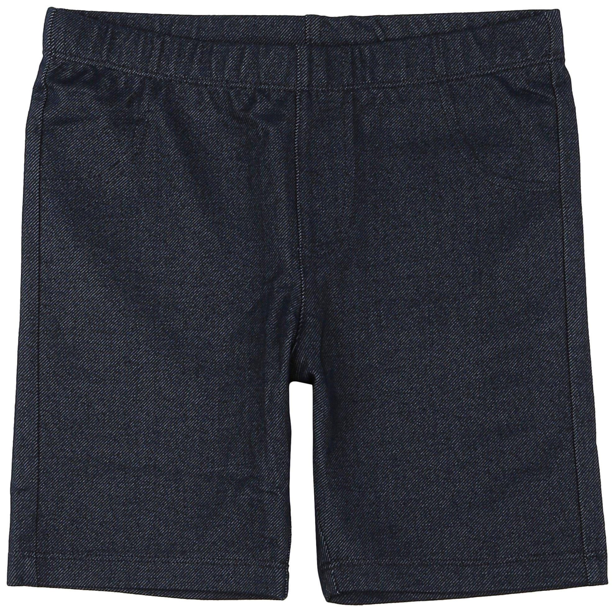 Little Girls Solid Knit Denim Bermuda Shorts