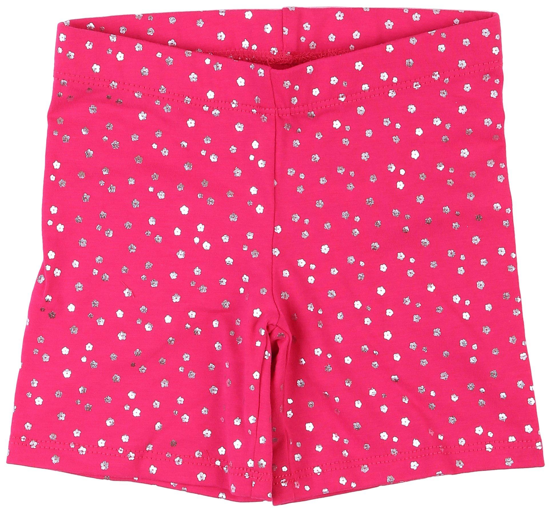 DOT & ZAZZ Big Girls Sparkle Foil Flower Shorts
