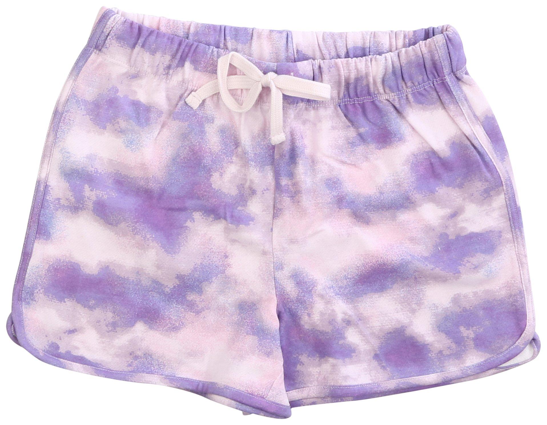 Big Girls Purple Fleece Shorts