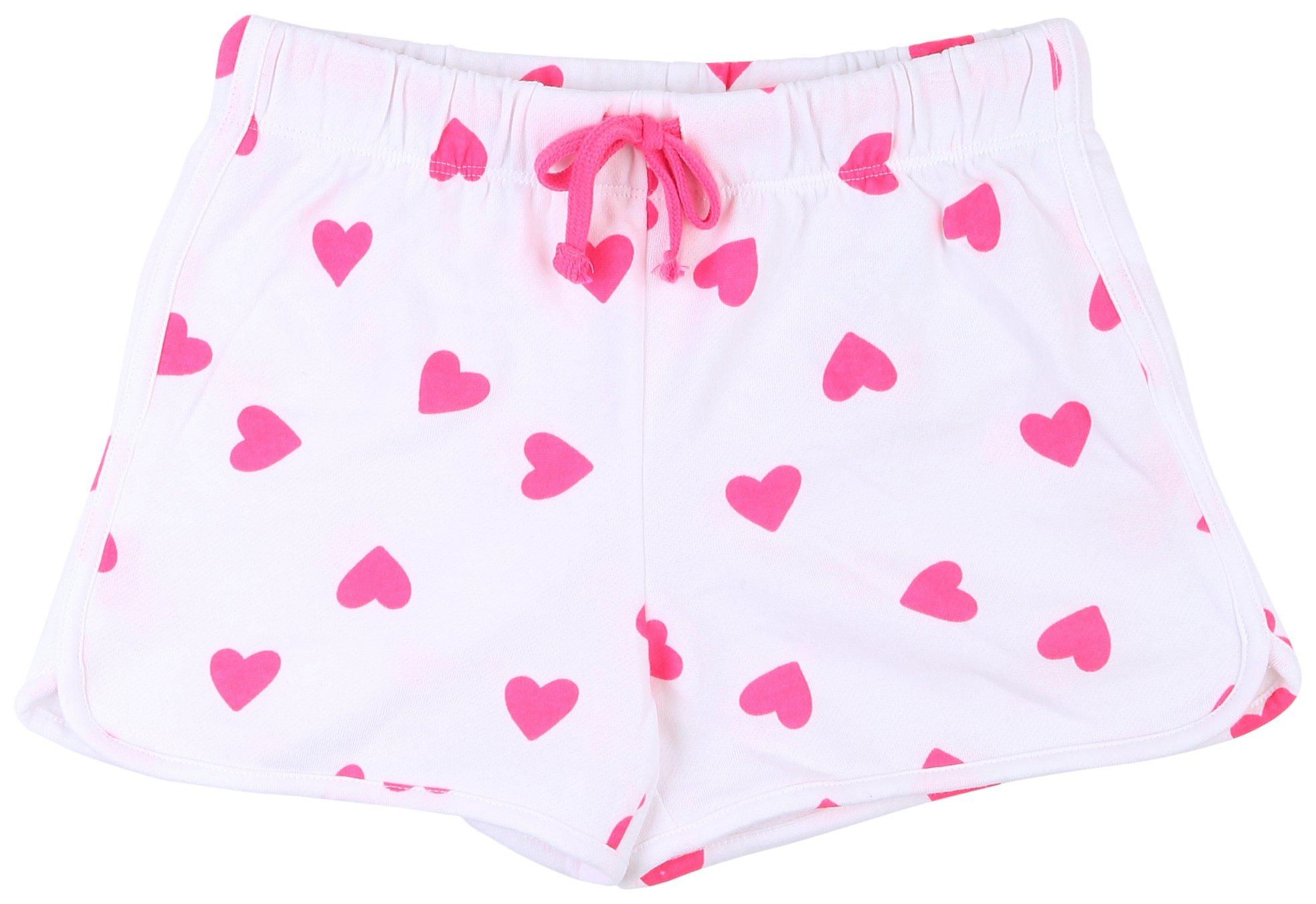 Big Girls Valentine's Heart Print Shorts
