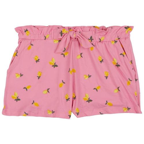 Big Girls Lemon Paperbag Bow Front Shorts
