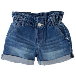 Blue Spice Big Girls Denim Paperbag Waist Shorts