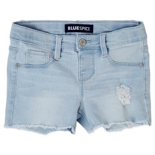 Blue Spice Little Girls Distressed Frayed Denim Shorts