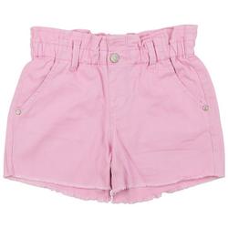 Little Girls Paper Bag  Frayed Twill Shorts