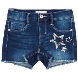 Squeeze Big Girls Embroidered Star Denim Shorts