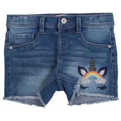 Squeeze Little Girls Unicorn Denim Shorts