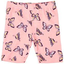 Little Girls Butterfly Print Bike Shorts