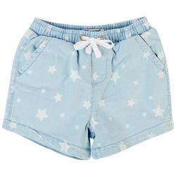 Little Girls Star Print Elastic Waist Shorts