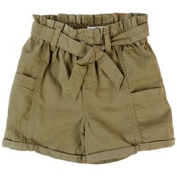Wallflower Little Girls Paperbag Belted Twill Shorts