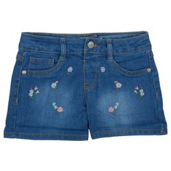 Wallflower Big Girls Daisy Embroidered Shorts