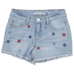Wallflower Big Girls Embroidered Flowers Shorts