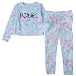 Vigoss Little Girls 2-pc. Love Tie Dye Pant Set