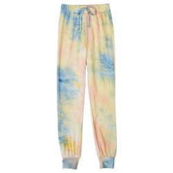 Big Girls Yellow Colored Tie Dye Pull-On Joggers