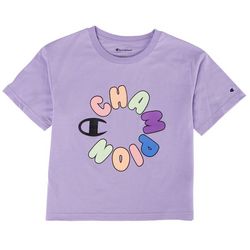 Champion Big Girls Colorful Script Logo Boxy T-Shirt