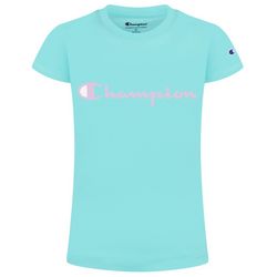Champion Big Girls Script Logo Crew Short Sleeve T-Shirt