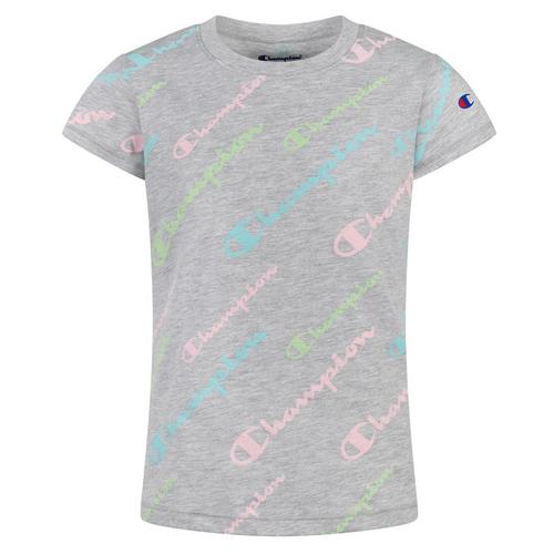 Champion Little Girls Diagonal Script Logo T-Shirt