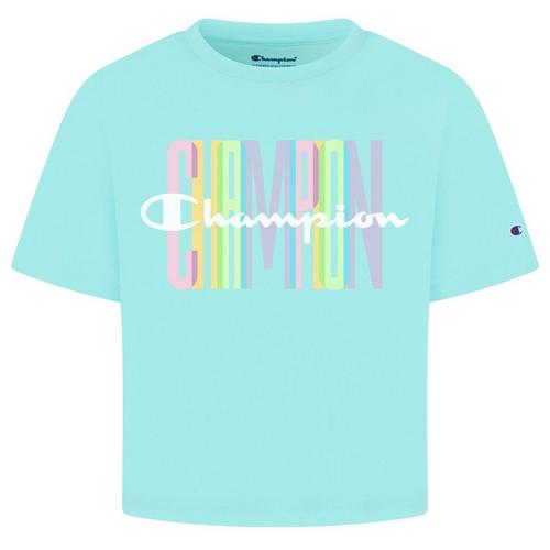 Champion Big Girls Overlap Script Logo Boxy T-Shirt