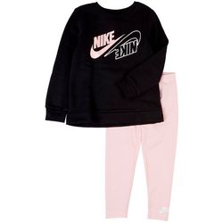 Nike Little Girls 2-pc. Solid Logo Sweatshirt Set