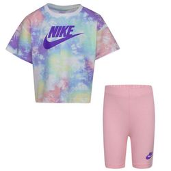 Nike Little Girls 2-pc. Tie Dye Boxy Short Set