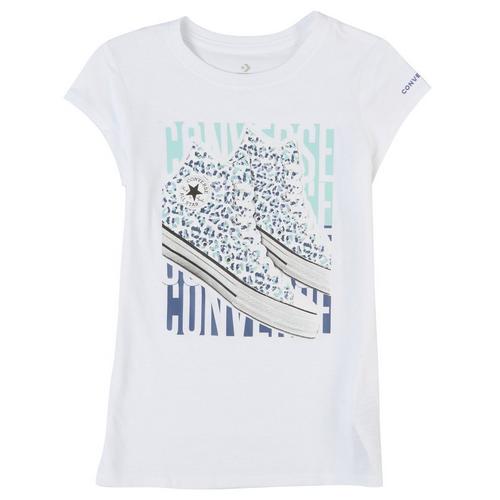 Converse Big Girls Camo Shoes Screen Logo T-Shirt