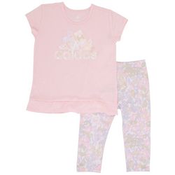 Adidas Little Girls Short Sleeve Camo Print Pajama Set