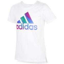 Adidas Big Girls Side Vent Ombre Logo Graphic T-Shirt