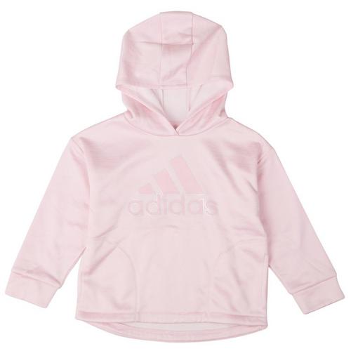 Adidas Little Girls Melange Long Sleeve Fleece Hoody