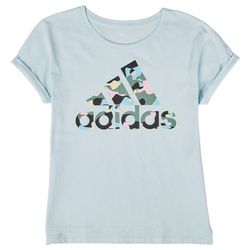 Adidas Big Girls Dolman Camo Logo Graphic T-Shirt