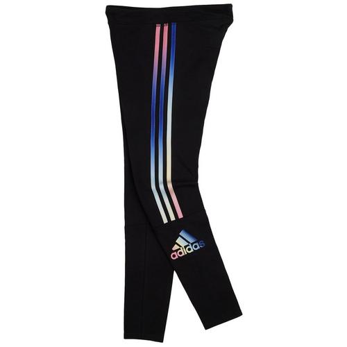 Adidas Big Girls 3 Stripes Logo Leggings