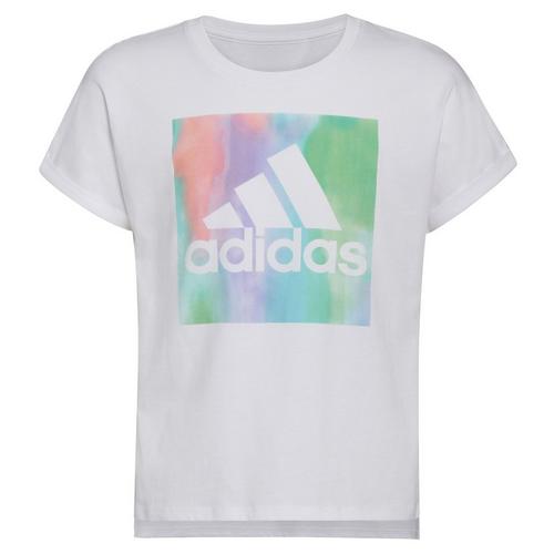 Adidas Big Girls Ombre Logo Graphic T-Shirt