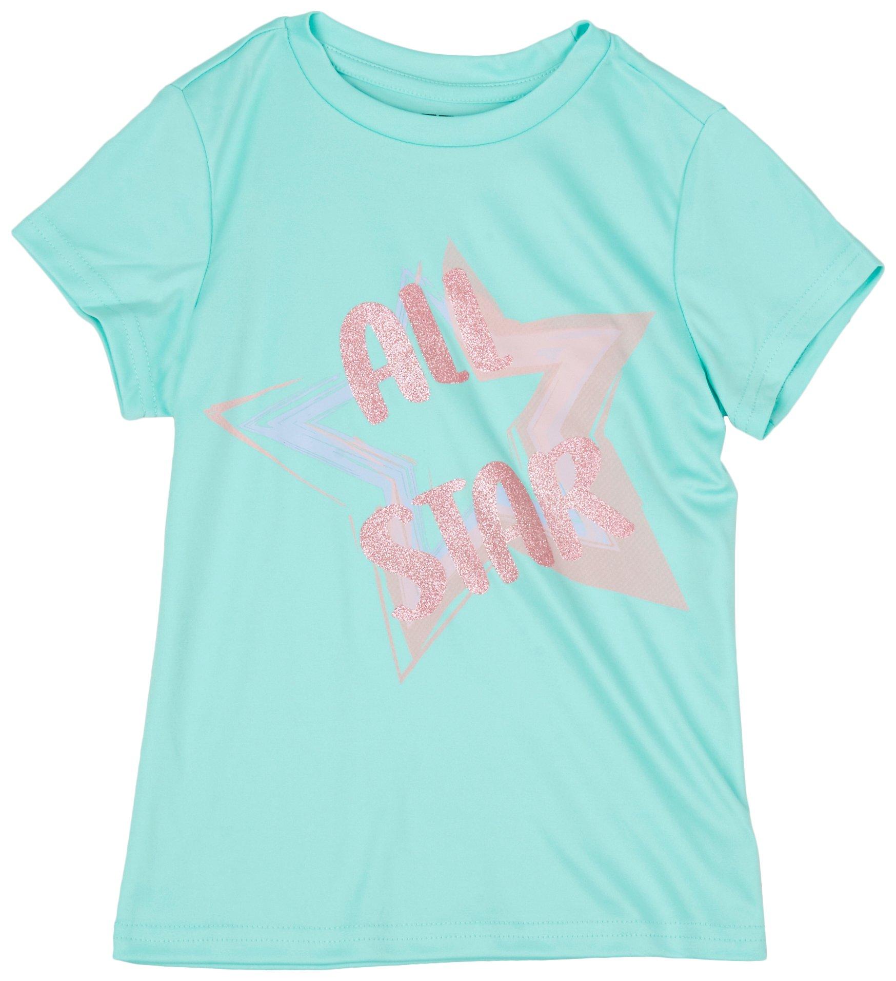 Little Girls All Star Glitter Short Sleeve Top