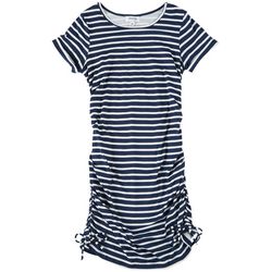 Speechless Big Girls Striped Side Ruched Dress